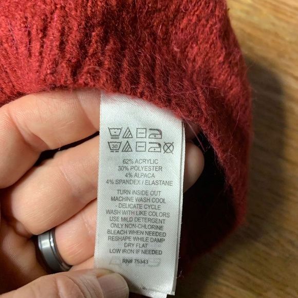 For Thee Red Balloon Sleeve Mock Neck Sweater Dress - M - Picture 4 of 7